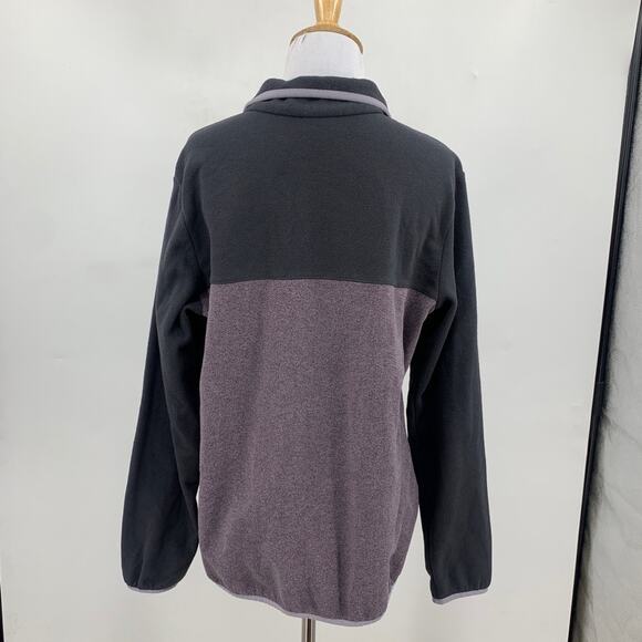 Columbia Sweatshirt Womens L Large Gray Purple Fleece Snap Buttons Pullover - Picture 6 of 13